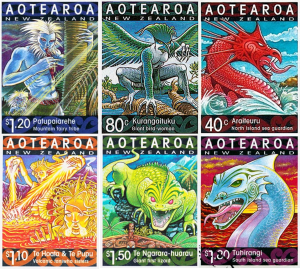 New Zealand stamps featuring mythic creatures